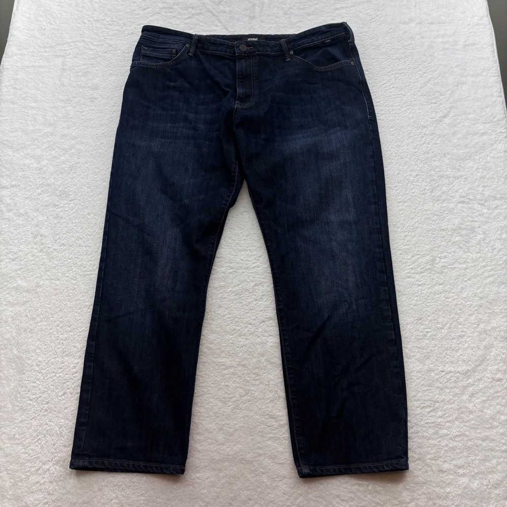 Mavi Matt Relaxed Straight Leg Jeans Dark Wash Indigo Blue Mens 42x30 M003372497